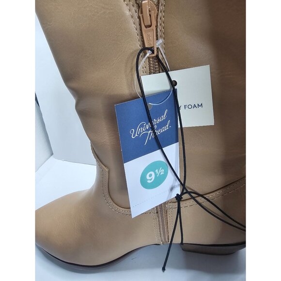Universal Thread Light Brown Beige Faux Leather Knee-High Boots Women 9.5 US - Picture 3 of 8